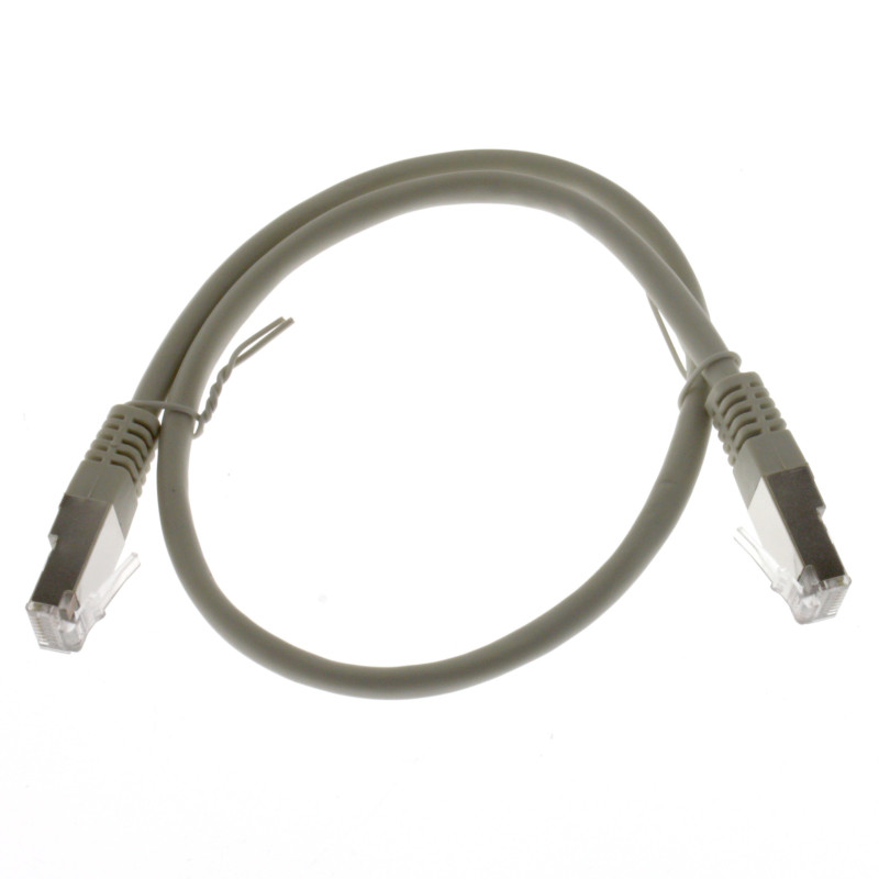 Netzwerkkabel, RJ-45 Stecker - RJ45-Stecker, Patchkabel Cat. 5e SF/UTP, grau, 0,50 m