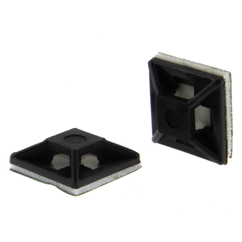 SeKi Klebesockel für Kabelbinder, 20,0x20,0mm, schwarz, 100 Stück
