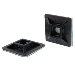 SeKi Klebesockel für Kabelbinder, 28,0x28,0mm, schwarz, 100 Stück