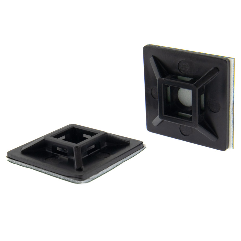 SeKi Klebesockel für Kabelbinder, 28,0x28,0mm, schwarz, 100 Stück