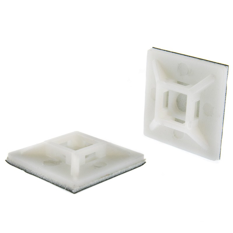 SeKi Klebesockel für Kabelbinder, 28,0x28,0mm, weiss, 100 Stück