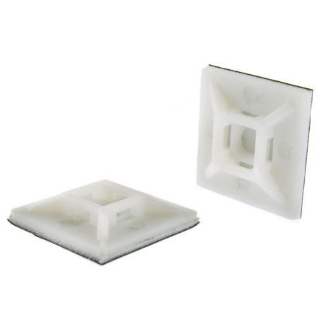 SeKi Klebesockel für Kabelbinder, 28,0x28,0mm, weiss, 100 Stück