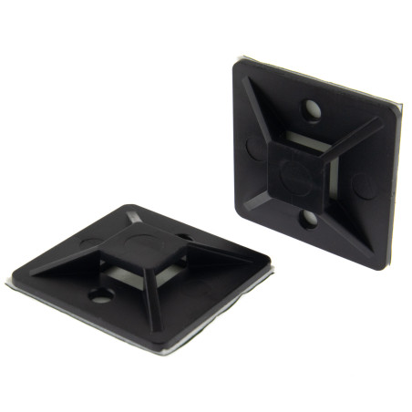 SeKi Klebesockel für Kabelbinder, 40,0x40,0mm, schwarz, 100 Stück