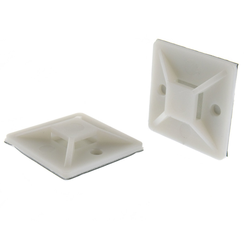 SeKi Klebesockel für Kabelbinder, 40,0x40,0mm, weiss, 100 Stück