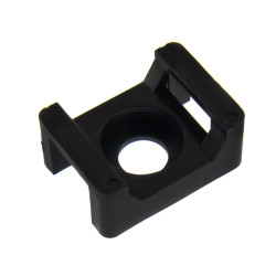 SeKi Schraubsockel für Kabelbinder, 22x16mm, schwarz, 100 Stück