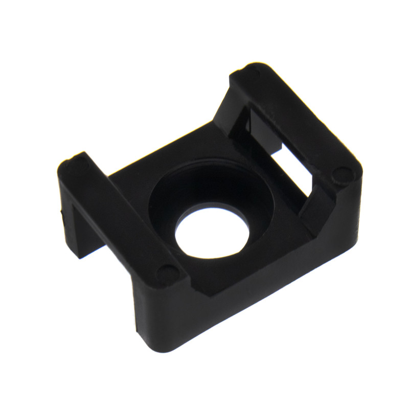 SeKi Schraubsockel für Kabelbinder, 22x16mm, schwarz, 100 Stück