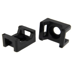 SeKi Schraubsockel für Kabelbinder, 22x16mm, schwarz, 100 Stück