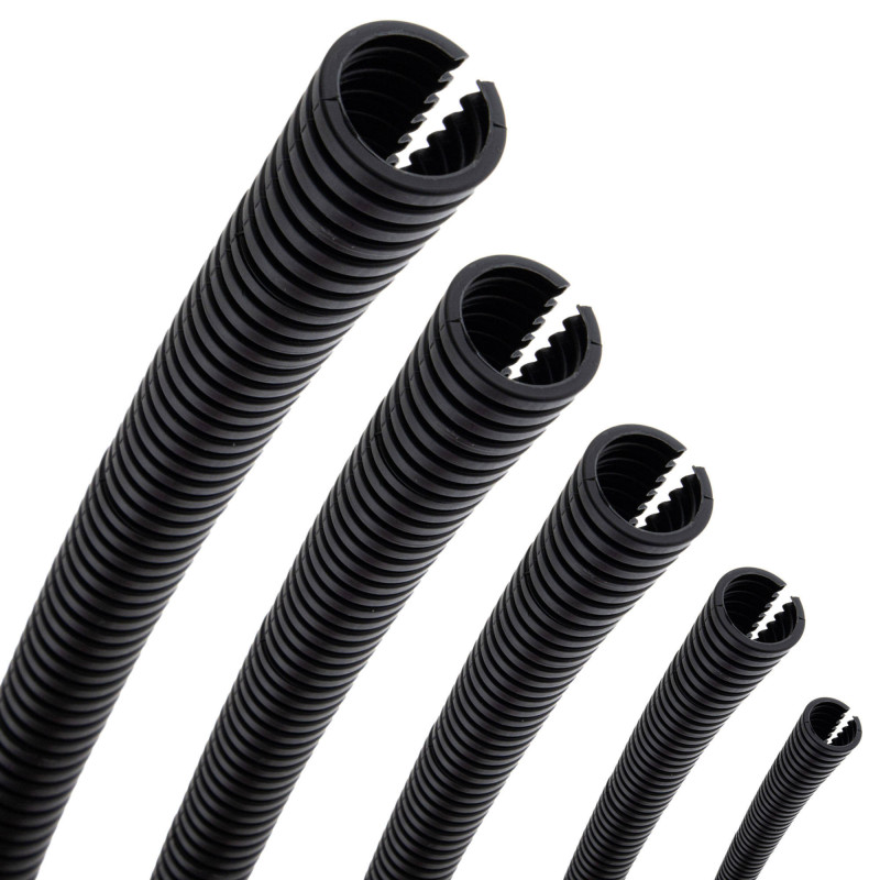 SeKi Wellrohr Innen-Ø 4,5mm, geschlitzt PP, schwarz, 5m