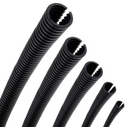 SeKi Wellrohr Innen-Ø 14,3mm, geschlitzt PP, schwarz, 2m