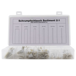 Schrumpfschlauch Sortiment, 2:1, 10cm, 80 Teile, weiss