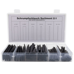 Schrumpfschlauch Sortiment, 2:1, 10cm, 80 Teile, schwarz
