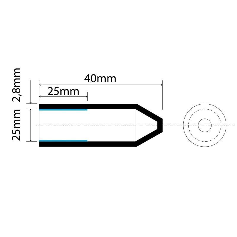 Kopie von Warmschrumpf-Endkappe, 25/8,5,m, länge 40 mm