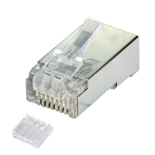 Kopie von Western 8/8-Stecker (RJ45) mit Einführungshilfe, CAT 6 , für Rundkabel