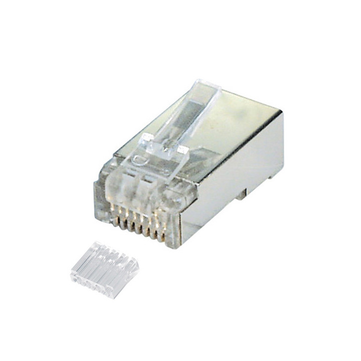 Kopie von Western 8/8-Stecker (RJ45) mit Einführungshilfe, CAT 6 , für Rundkabel