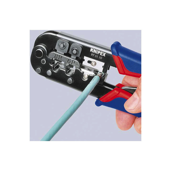 Knipex 97 51 10 Crimpzange Modularstecker (Westernstecker) RJ11, RJ12, RJ45