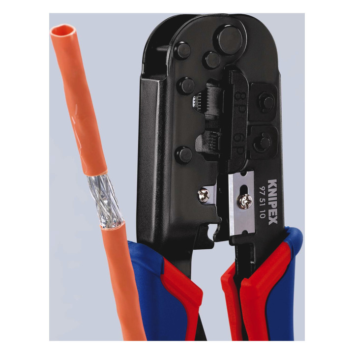 Knipex 97 51 10 Crimpzange Modularstecker (Westernstecker) RJ11, RJ12, RJ45