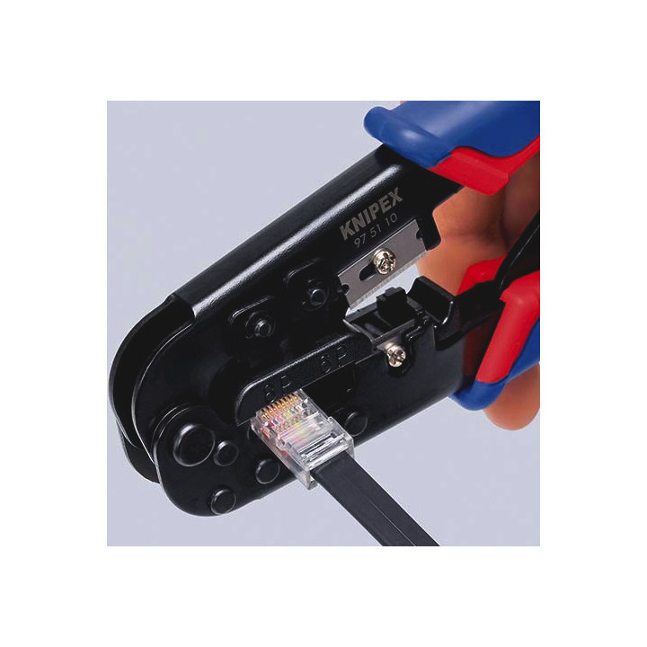 Knipex 97 51 10 Crimpzange Modularstecker (Westernstecker) RJ11, RJ12, RJ45