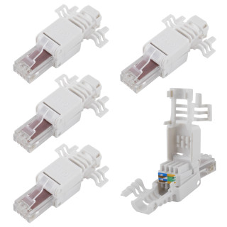 RJ45-Stecker, werkzeuglos, Cat 6 UTP, 5 Stück