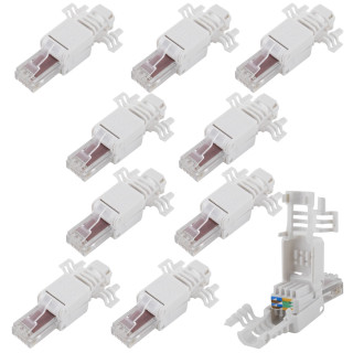 RJ45-Stecker, werkzeuglos, Cat 6 UTP, 10 Stück