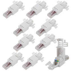 RJ45-Stecker, werkzeuglos, Cat 6 UTP, 10 Stück
