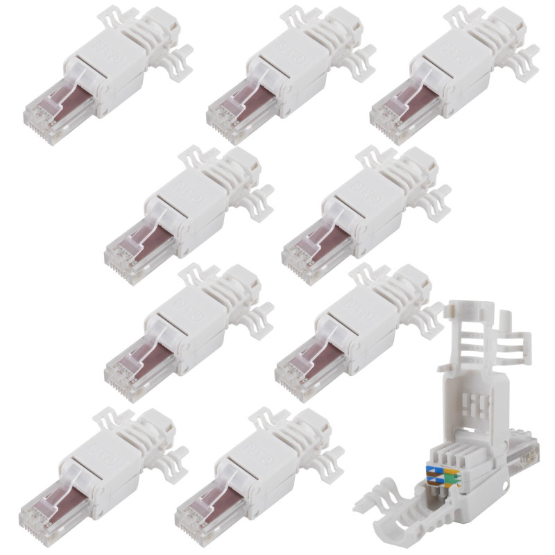 RJ45-Stecker, werkzeuglos, Cat 6 UTP, 10 Stück