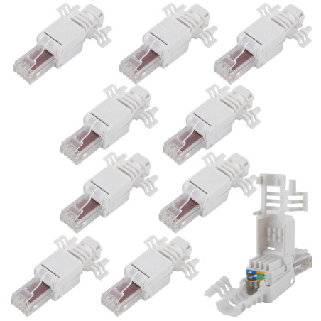 RJ45-Stecker, werkzeuglos, Cat 6 UTP, 10 Stück