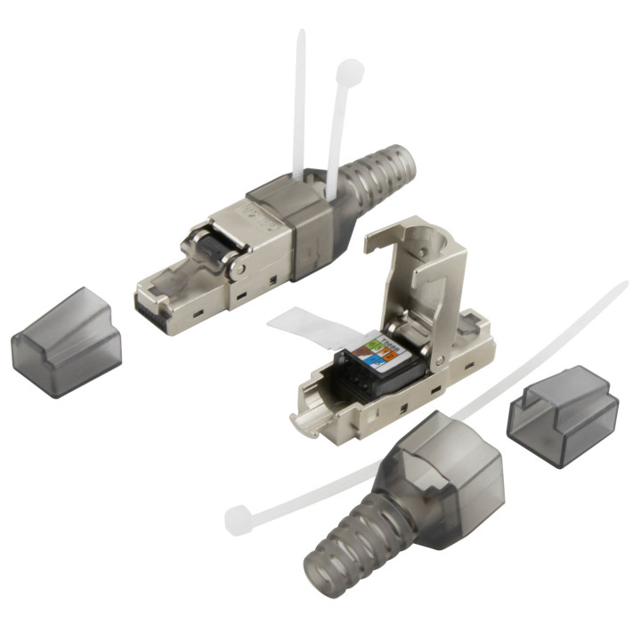 RJ45-Stecker UTP HQ, werkzeuglos, CAT 6A UTP, 2 Stück