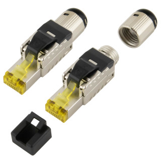RJ45-Stecker STP HQ, werkzeuglos, CAT 8.1, 2 Stück