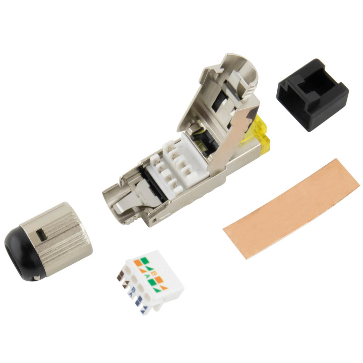 RJ45-Stecker STP HQ, werkzeuglos, CAT 8.1, 2 Stück