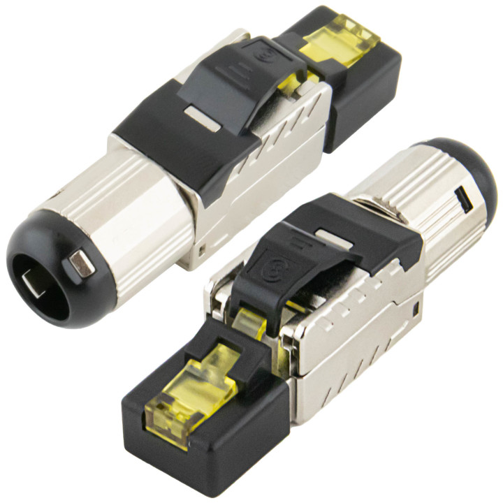 RJ45-Stecker STP HQ, werkzeuglos, CAT 8.1, 2 Stück