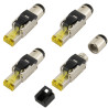 RJ45-Stecker STP HQ, werkzeuglos, CAT 8.1, 4 Stück