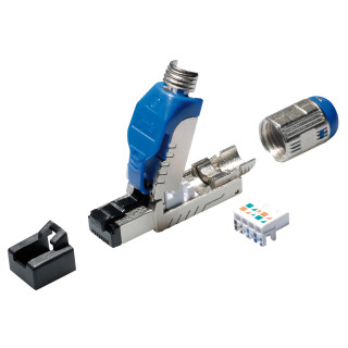RJ45-Stecker für werkzeuglose Montage, CAT 8.1, GHMT bauartgeprüft, Unterstützt 25G BASE-T und 40G BASE-T