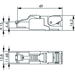 Telegärtner MFP8 RJ45-Stecker, feldkonfektionierbar J00026A2000, gerader Stecker