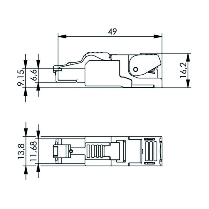 Telegärtner MFP8 RJ45-Stecker, feldkonfektionierbar J00026A2000, gerader Stecker