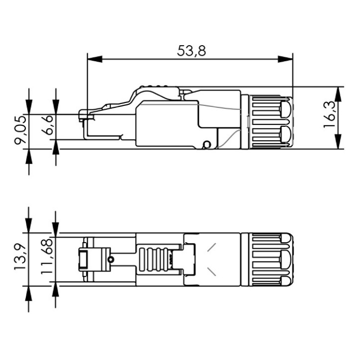 Telegärtner MFP8 RJ45-Stecker, feldkonfektionierbar J00026A5000, gerader Stecker
