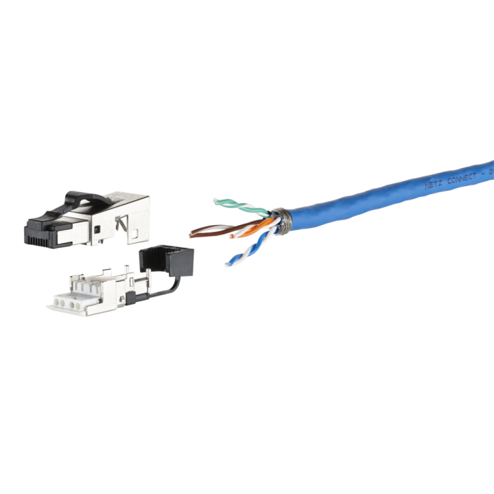Metz RJ45-Stecker, feldkonfektionierbar 130E405032-E, gerader Stecker