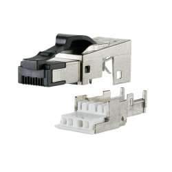 Metz RJ45-Stecker, feldkonfektionierbar 130E405042-E Stecker, 360° Kabelzuführung