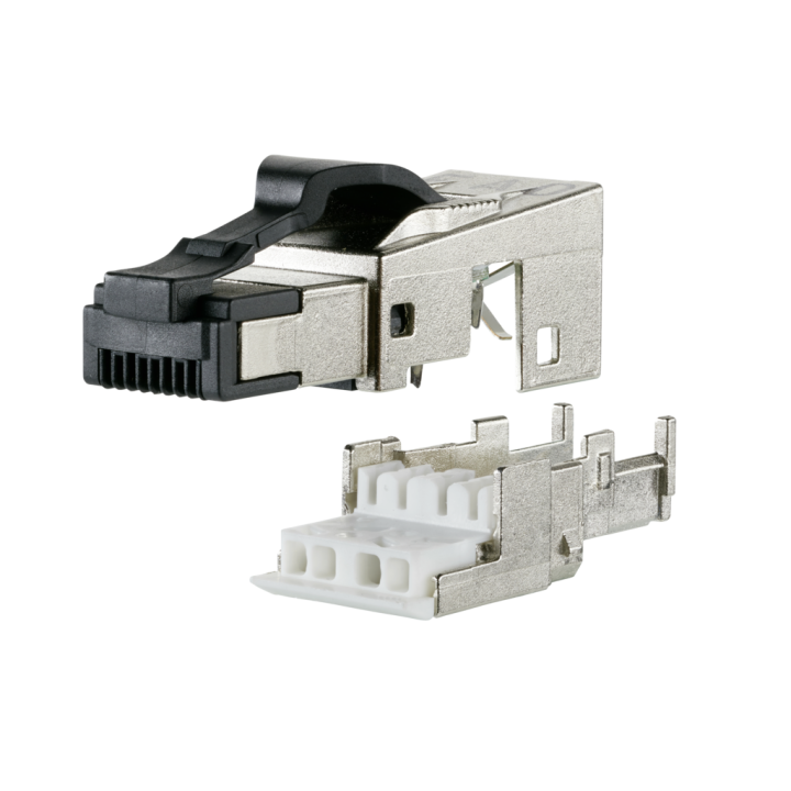 Metz RJ45-Stecker, feldkonfektionierbar 130E405042-E Stecker, 360° Kabelzuführung