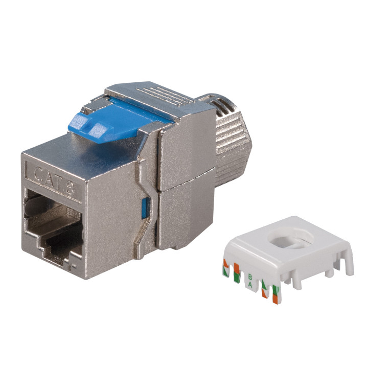 Keystone CAT.8.1 STP Buchse, werkzeuglose Montage, bis 2000 MHz, unterstützt 25G BASE-T und 40G BASE-T