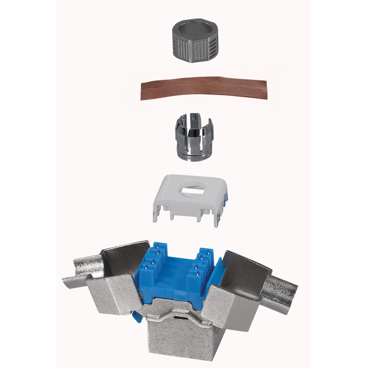 Keystone CAT.8.1 STP Buchse, werkzeuglose Montage, bis 2000 MHz, unterstützt 25G BASE-T und 40G BASE-T