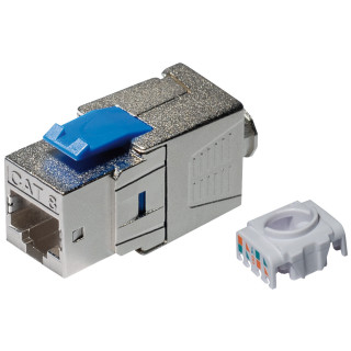 Keystone CAT.8.1 STP Buchse, werkzeuglose Montage, bis 2000 MHz, unterstützt 25G BASE-T und 40G BASE-T