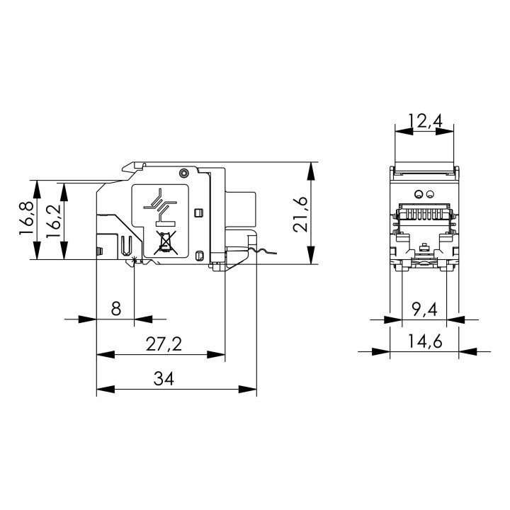 Telegärtner 100023211 AMJ-Modul Cat 8.1 T568A/B