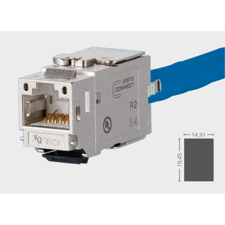 Metz 130B21-E Modul Cat.6A K 180° Buchse Keystone
