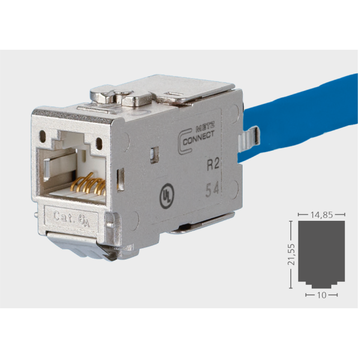 Metz 130B11-E Modul Cat.6A 180° Buchse Anschlusseinheit RJ45 modular
