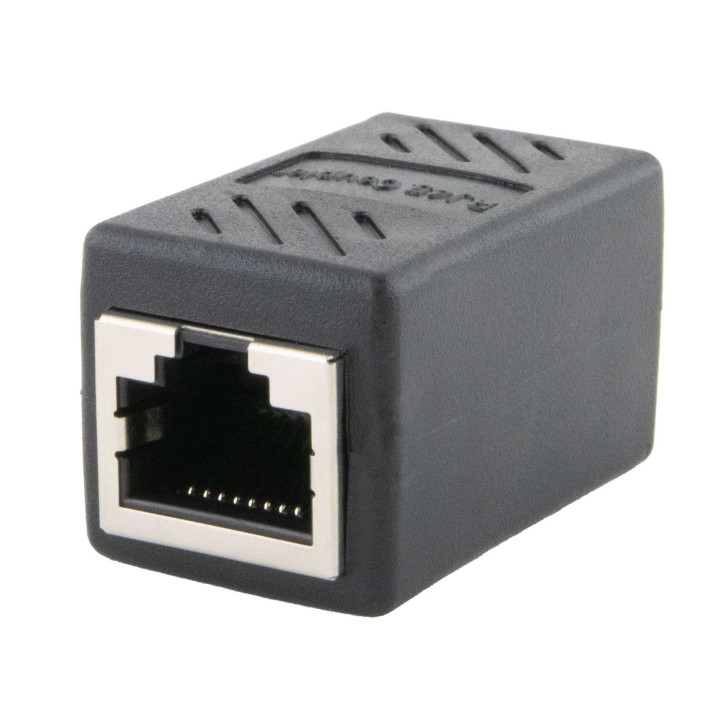 RJ45 Verbinder, Inline Koppler, STP, schwarz, 5er Pack