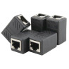 RJ45 Verbinder, Inline Koppler, STP, schwarz, 5er Pack