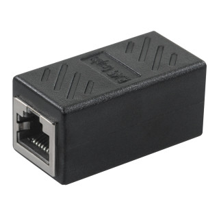 RJ45 Verbinder CAT 6, Inline Koppler, STP, schwarz,