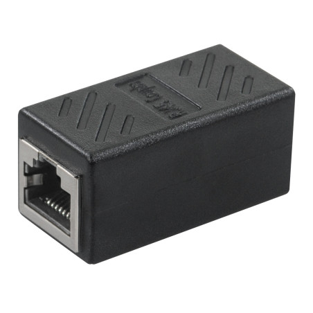 RJ45 Verbinder CAT 6, Inline Koppler, STP, schwarz,