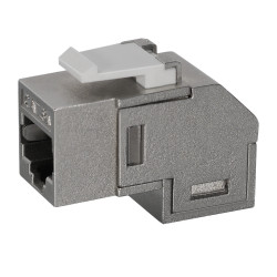 RJ45 Verbinder, Inline Koppler Cat 6A, STP, 90° Winkel