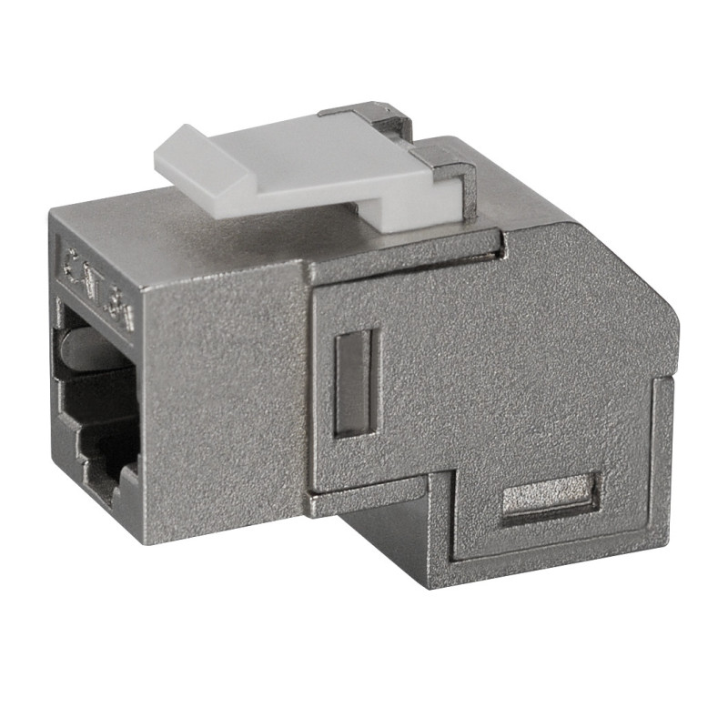 RJ45 Verbinder, Inline Koppler Cat 6A, STP, 90° Winkel
